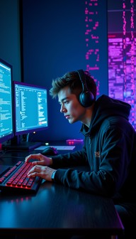 Free Digital Night Coder Image - Programmer, Coder, Developer ...