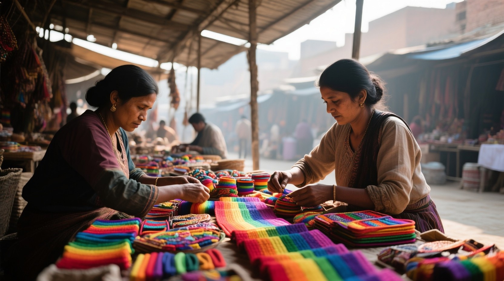 Free Vibrant textile marketplace Image - Textiles, Rainbow, Marketplace ...