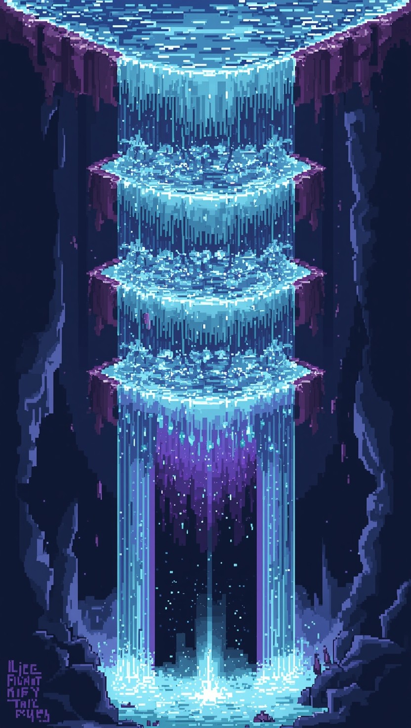 Free Dimensional Waterfall Cascades Image - Waterfall, Pixel, Art ...