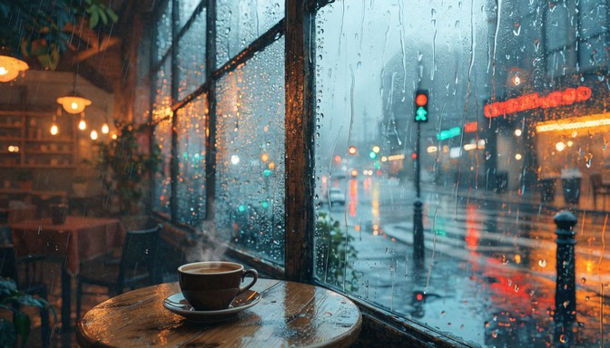 Free Rainy Cafe Vibes Image - Cafe, Rainy, Cozy | Download at StockCake