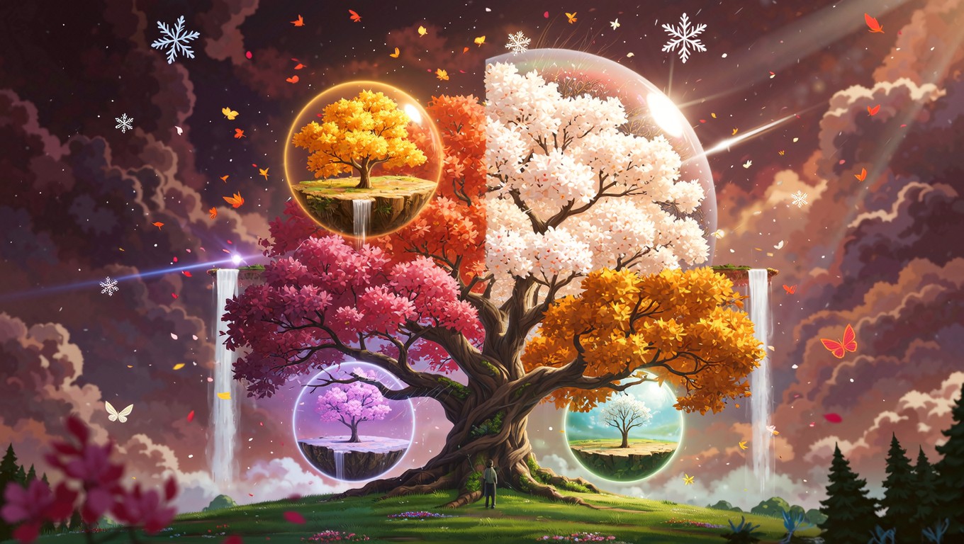 Free Four Seasons Unite Image - Fantasy, Surreal, Seasons | Download at ...