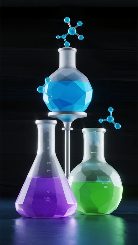 Geometric Flask Free Luminous Laboratory Liquids Image - Laboratory, Chemistry, Science ...