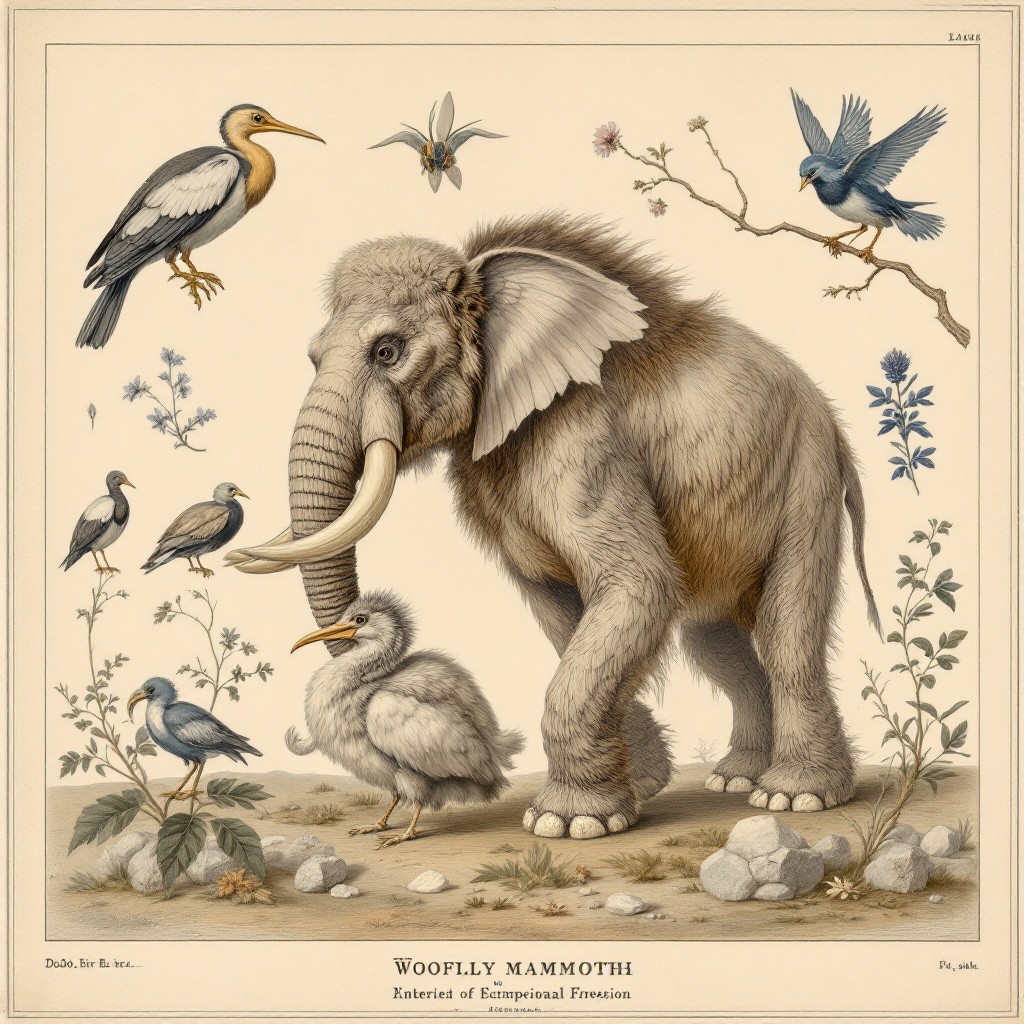 Free Ancient Creatures Illustrated Image - Mammoth, Extinct, Scientific ...