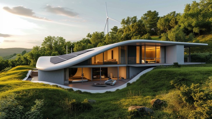Free Futuristic Hillside Home Image - Architecture, Modern, Hillside ...