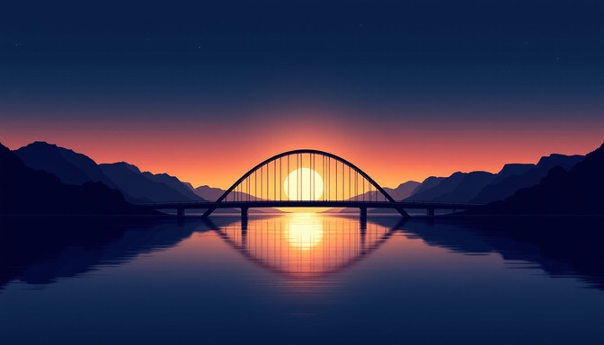 Free Bridge Meets Sunset Image - Bridge, Sunset, Reflection | Download ...