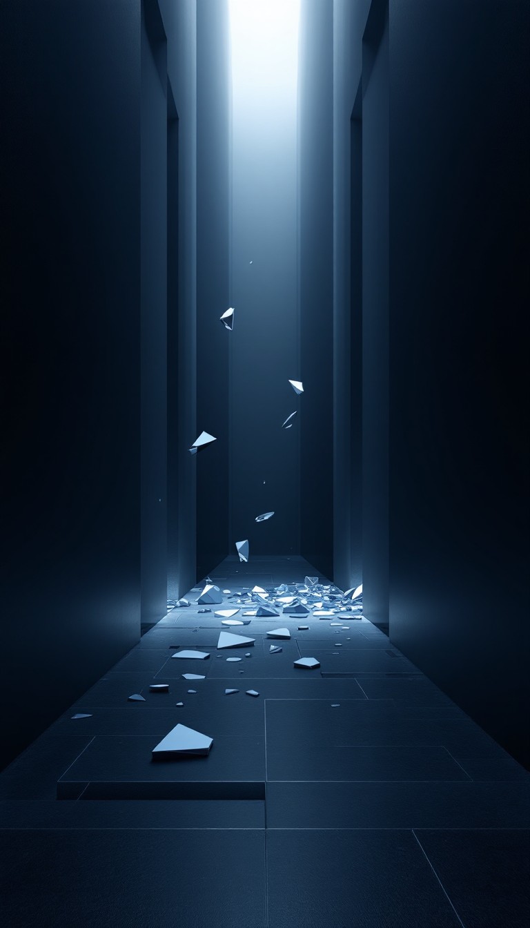 Free Illuminated Floating Fragments Image - Corridor, Darkness ...