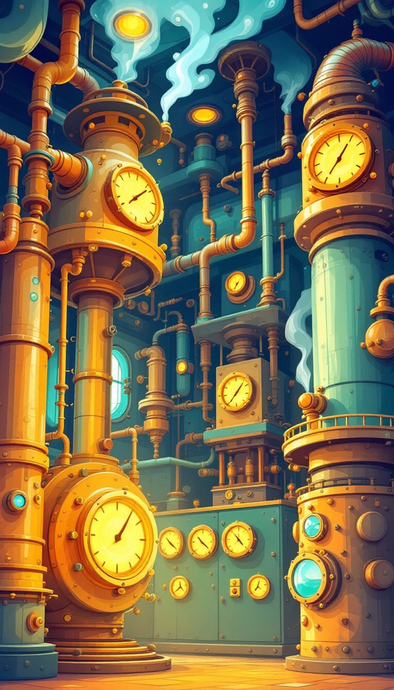 Engine Room Pixel Free Magical Engine Room Image - Whimsical, Machinery, Illustration ...