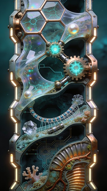 Free Biomechanical Fusion Texture Image - Biomechanical, Abstract, Cyan ...