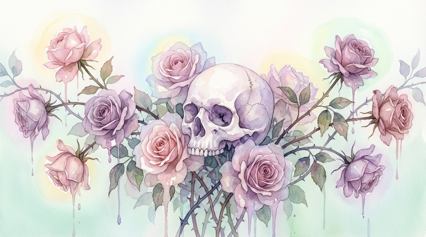 Real Skull Roses Free Ethereal Skull Roses Image - Watercolor, Skull, Roses | Download ...