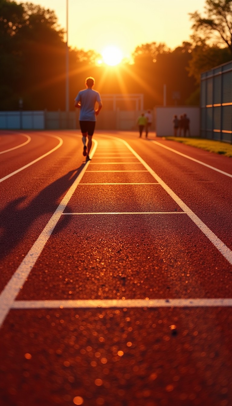 Download Sunset Track Training Image - Running, Track, Sunset | StockCake