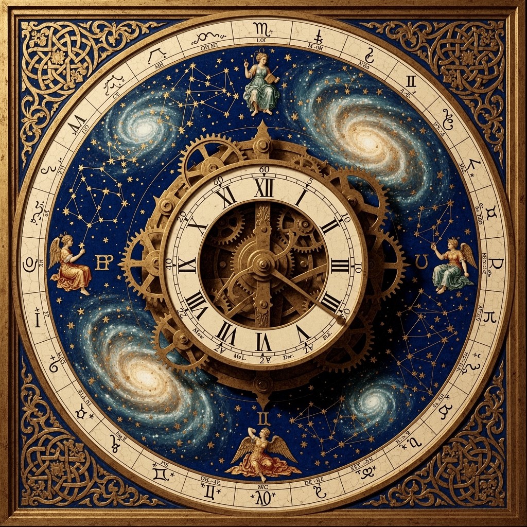 Free Celestial Clock Art Image - Astronomical, Clock, Celestial ...