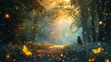 Free Enchanted Forest Scene Image - Forest, Deer, Magical | Download at ...