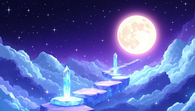 Free Moonlit Crystal Path Image - Moon, Crystal, Pathway | Download at ...