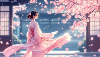 Free Cherry Blossom Dance Image - Woman, Kimono, Sakura | Download at ...