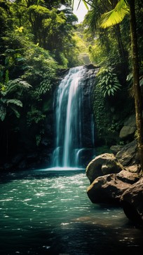 Free Serene Waterfall Oasis Image - Waterfall, Tropical, Jungle ...