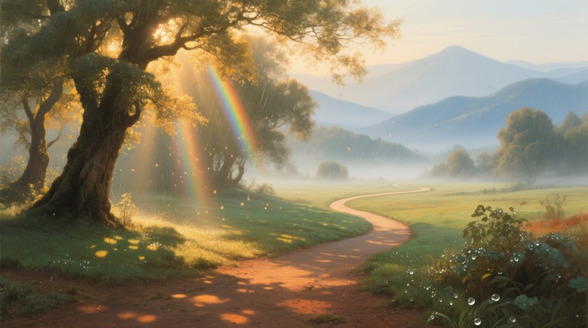Sunlit Path In Springtime Free Sunlit Misty Path Image - Landscape, Sunbeams, Path | Download at ...