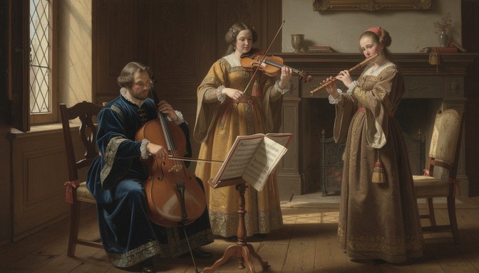 Free Baroque Musicians Rehearsing Image - Musicians, Baroque, Painting ...