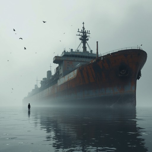 Free Abandoned Cargo Ship Image - Ship, Rust, Fog | Download at StockCake