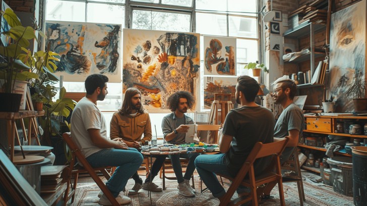 Discussion Artist Free Artists Discussing Work Image | Download at StockCake