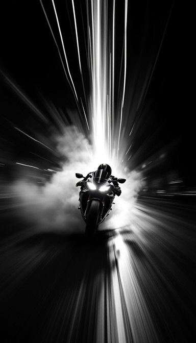 Free Speed Through Darkness Image Motorcycle Speed Monochrome