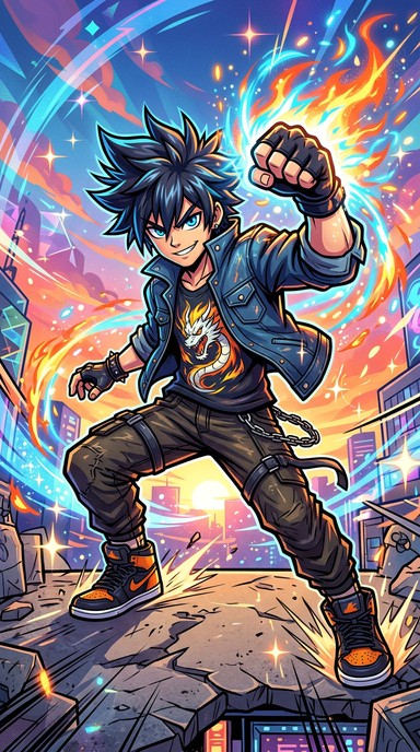 Free Anime Hero Rising Image - Anime, Teenager, Boy | Download at StockCake