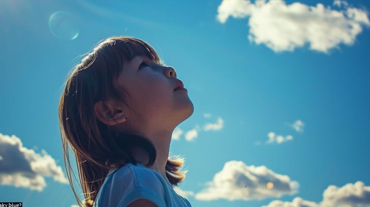 Free Dreamy Skyward Gaze Image - Girl, Sky, Clouds | Download at StockCake