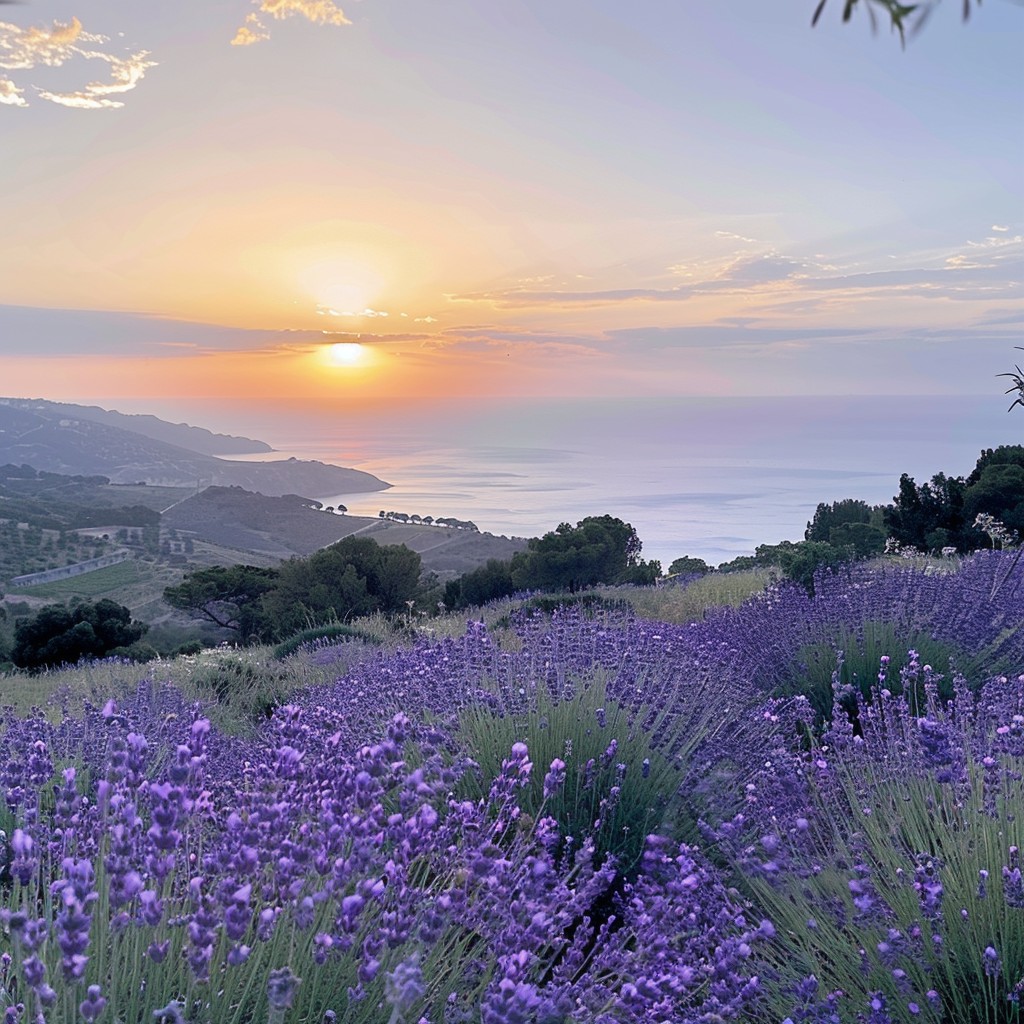 Free Lavender Sunset View Image - Sunset, Lavender, Sea | Download at ...