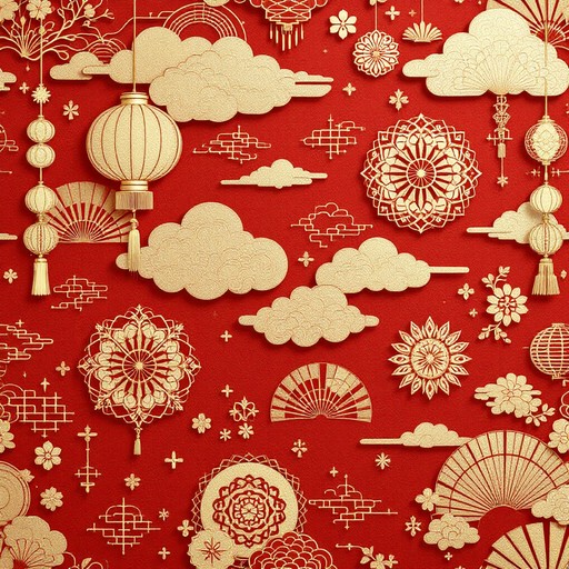 Free Festive Asian Pattern Image - Traditional, Oriental, Lantern ...