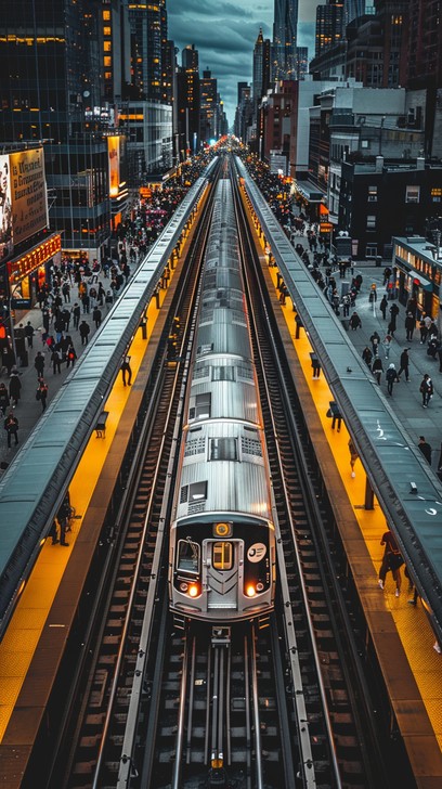 Urban Setting Train Free Urban Transit View Image - Train, Passengers, Cityscape | Download ...