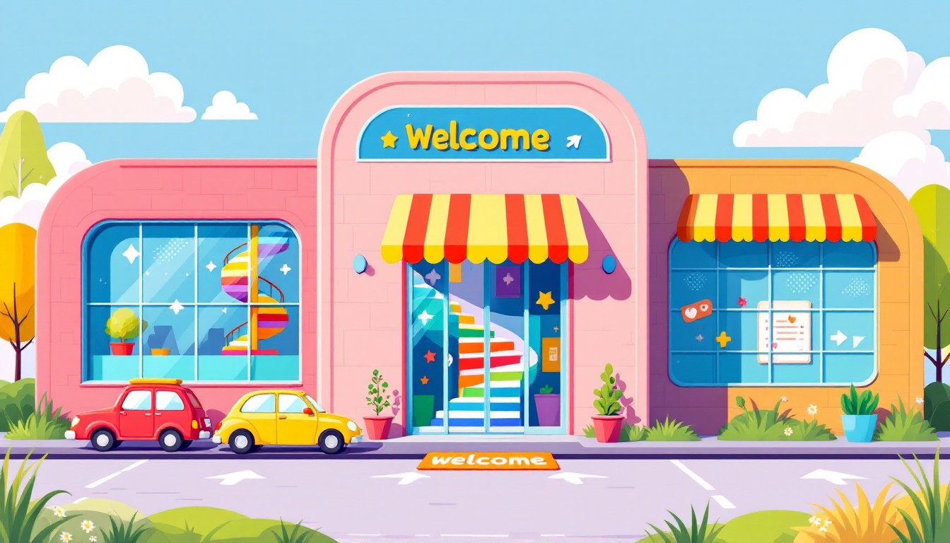 Welcom Building Free Colorful Welcome Building Image - Illustration, Children, Building ...