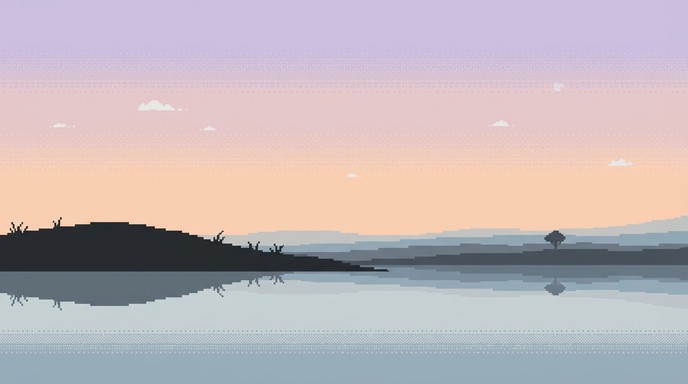 Free Pixel Sunset Serenity Image - Pixel, Minimalist, Landscape ...