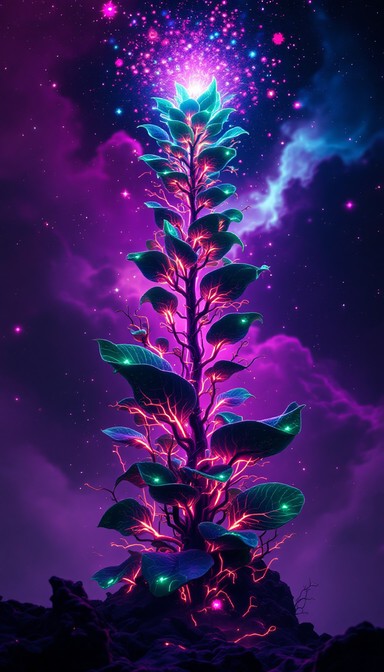 Free Cosmic Digital Bloom Photo - Bioluminescent, Cosmic, Cyberpunk ...