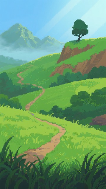 Free Sunset Pixel Path Image - Pixelart, Sunset, Path | Download at ...