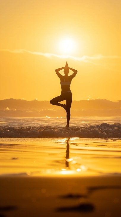 Free Sunset Yoga Pose Image - Sunset, Yoga, Beach | Download at StockCake