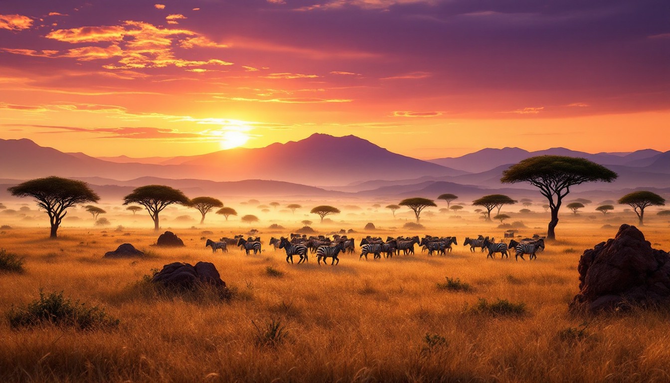 Free African Safari Dawn Image - Savannah, Zebras, Sunrise | Download ...
