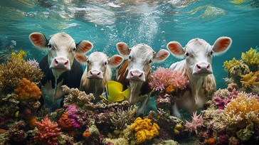 Free Underwater Cows Swimming Image - Underwater, Cows, Coral ...