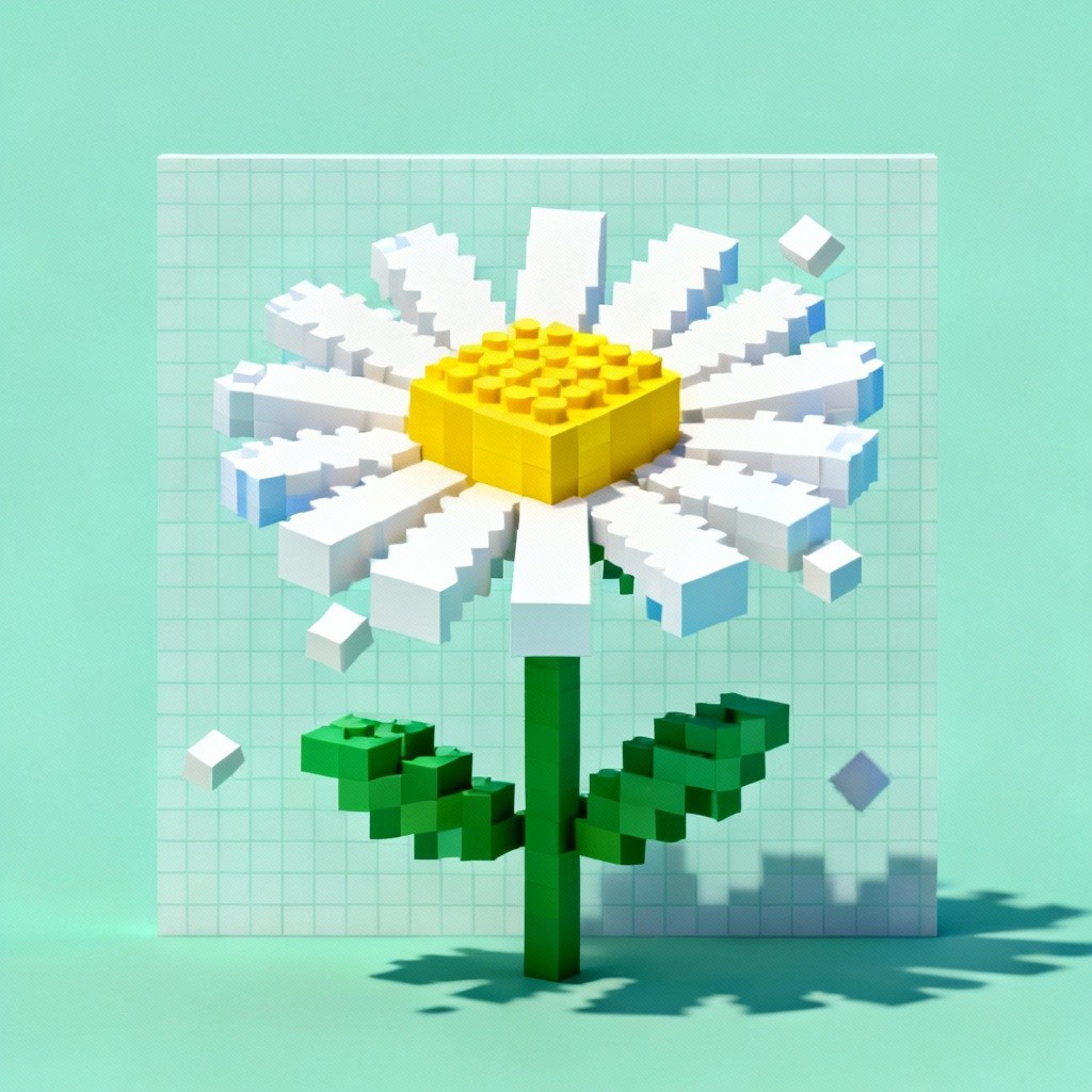 Free Pixelated Daisy Bloom Image - Daisy, Flower, Pixelated | Download ...