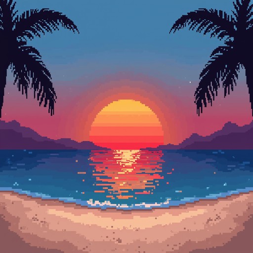 Free Pixel Paradise Sunset Image - Sunset, Pixelart, Beach | Download ...