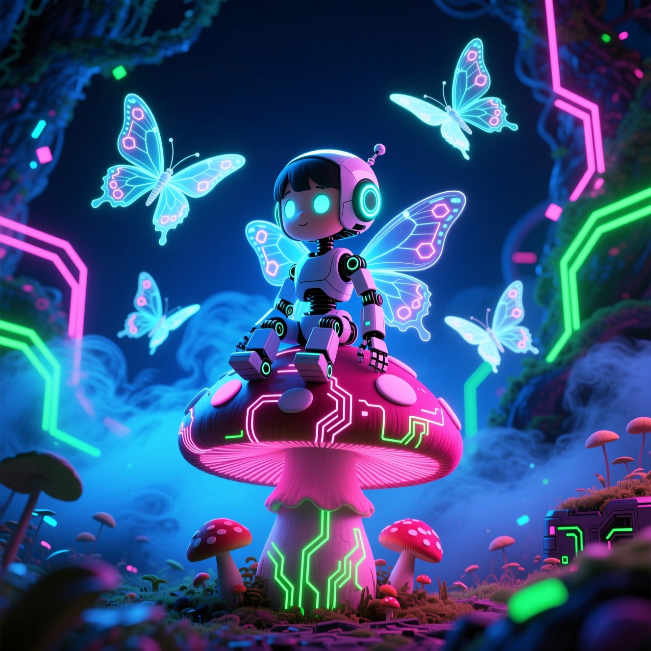 Free Neon Robot Wonderland Image - Robot, Cyberpunk, Neon | Download at ...