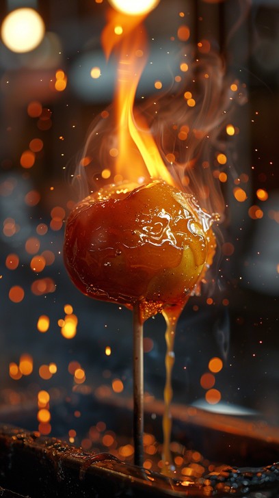 Free Fiery Caramel Apple Image - Fire, Caramel, Apple | Download at ...