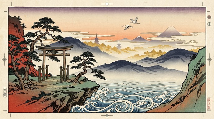 Free Ancient Japanese Landscape Image - Ukiyo-e, Japanese, Woodblock ...