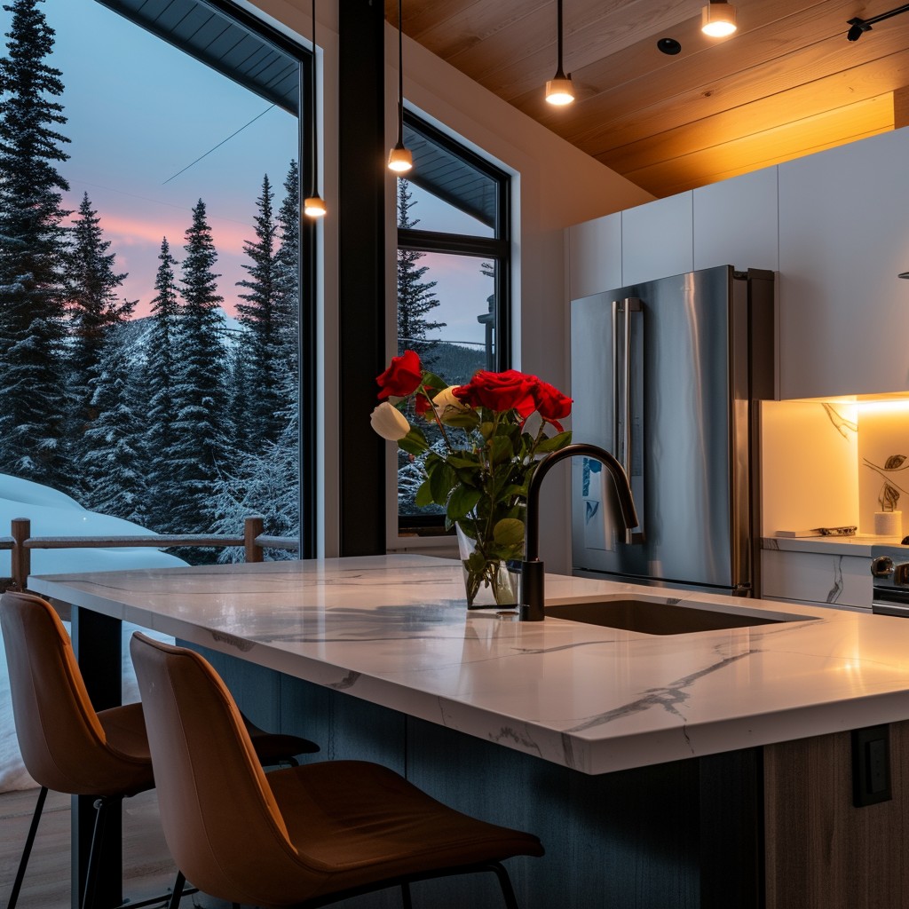 Kitchen Snow Background Free Cozy Winter Kitchen Image - Kitchen, Winter, Interior | Download ...