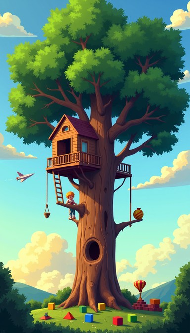 Treehouse With Color Free Sunset Treehouse Dream Image - Treehouse, Sunset, Childhood ...