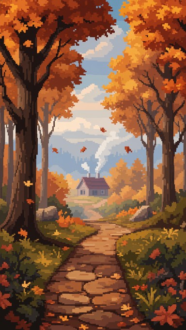 Free Autumn Pixel Art Image - Art, Autumn, Forest | Download at StockCake