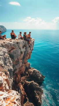 Swashed Cliff Free Cliffside Group Gathering Image - Cliff, Friends, Gathering ...