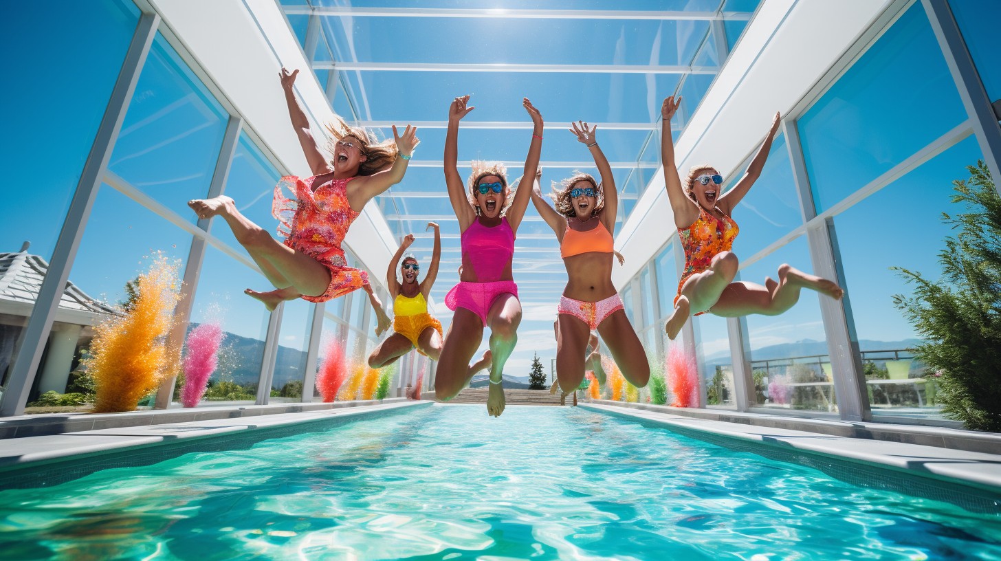 Free Poolside Jumping Fun Image - Pool, Jumping, Friends | Download at ...