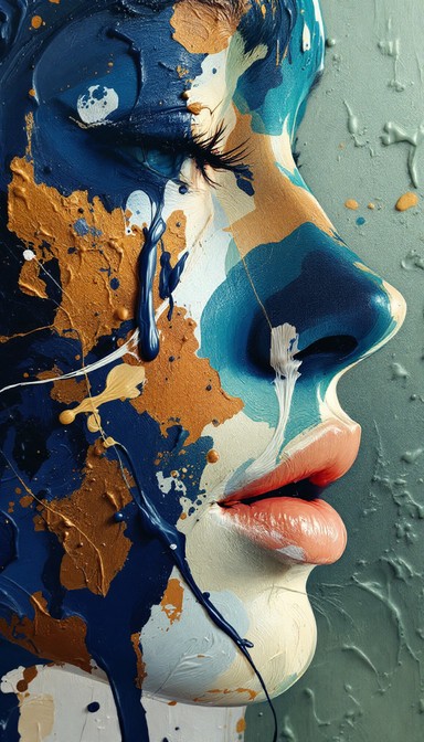 Download Flowing Paint Sculpture Image - Abstract, Brushstrokes, 3d ...