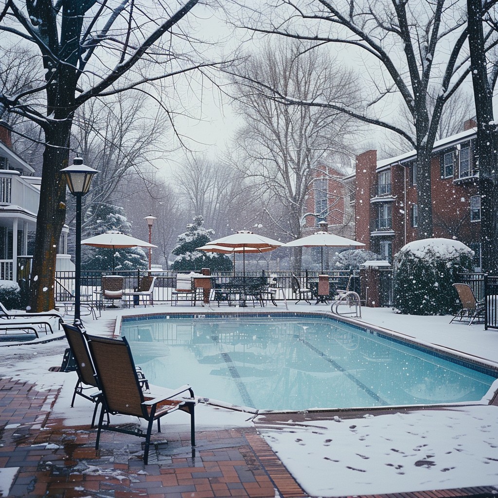 Pool In Snow Free Snowy Poolside Scene Image - Snow, Pool, Winter | Download at ...