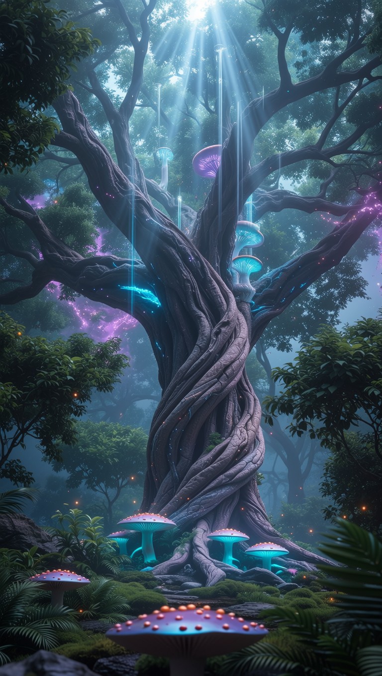 Free Mystical Tree Magic Image - Fantasy, Tree, Bioluminescent ...