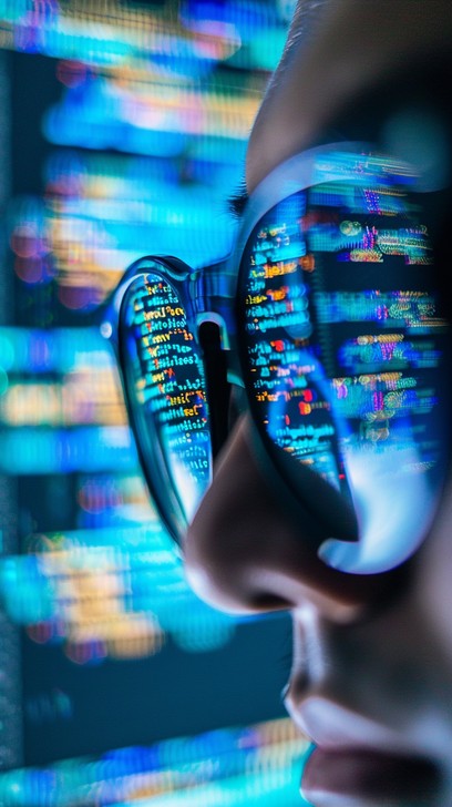 Free Coding Reflection Glasses Image | Download at StockCake